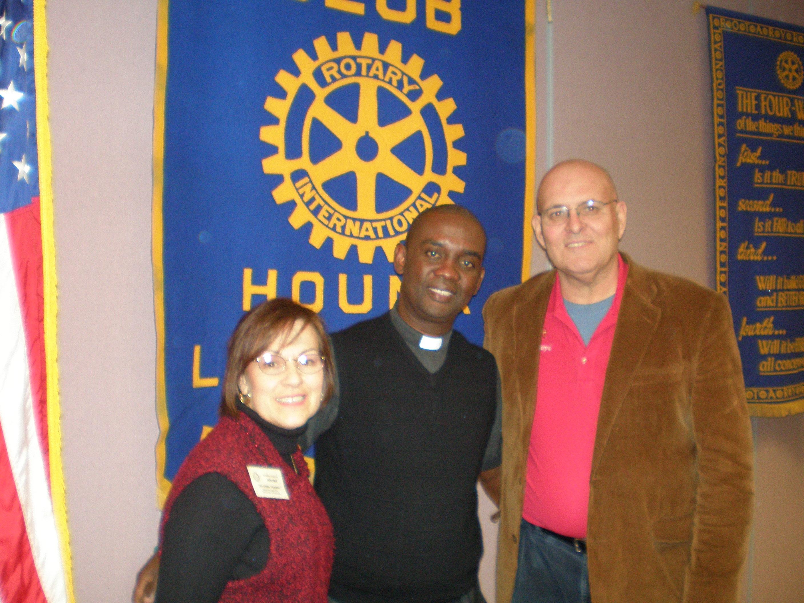 Father Jomanas Eustache of Jeremie, Haiti, visited Houma and addressed the Rotary Club of Houma about the recent earthquake in Port-Au-Prince, Haiti.